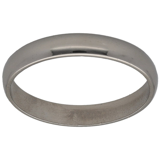Plain platinum wedding ring band with smooth rounded profile