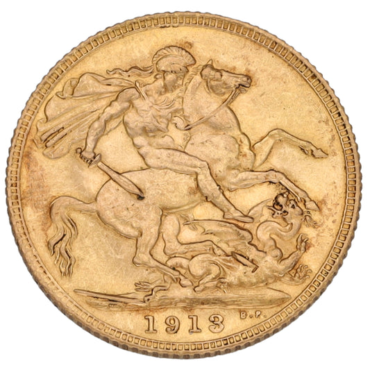 22ct Gold King George V Full Sovereign Coin 1913