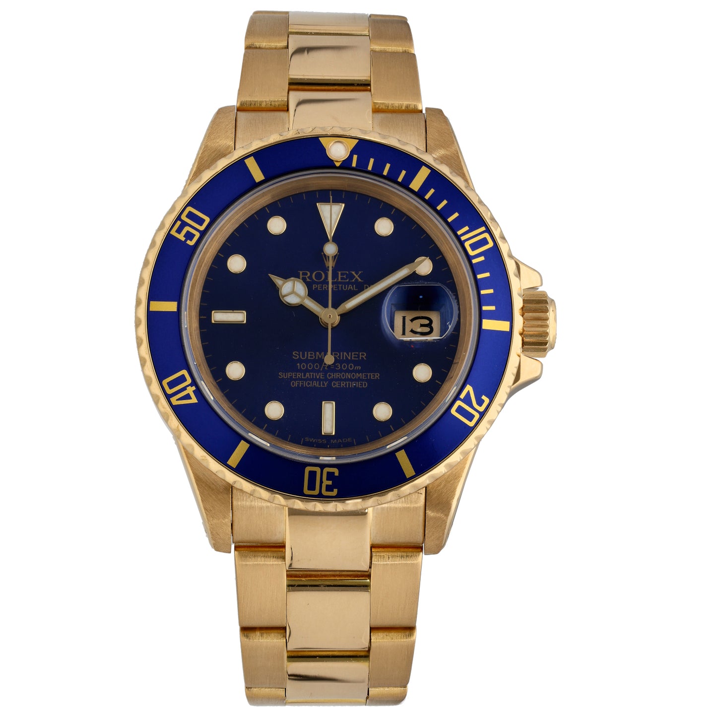 Rolex Submariner 16808 40mm Gold Watch
