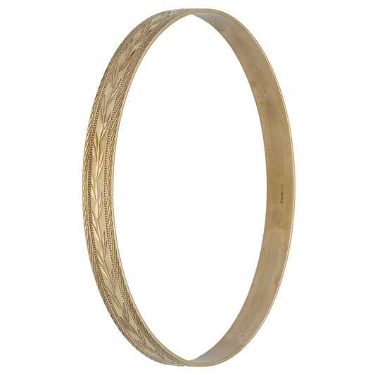 9ct Gold Patterned Bangle
