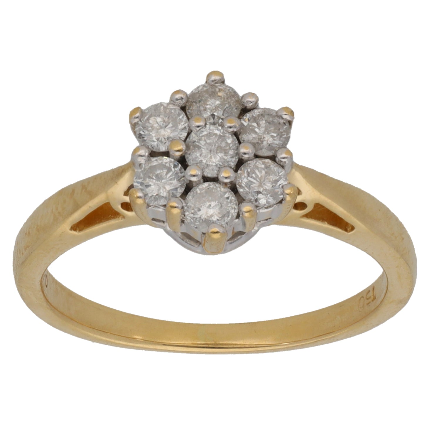 18ct Gold 0.50ct Diamond Cluster Ring Size L