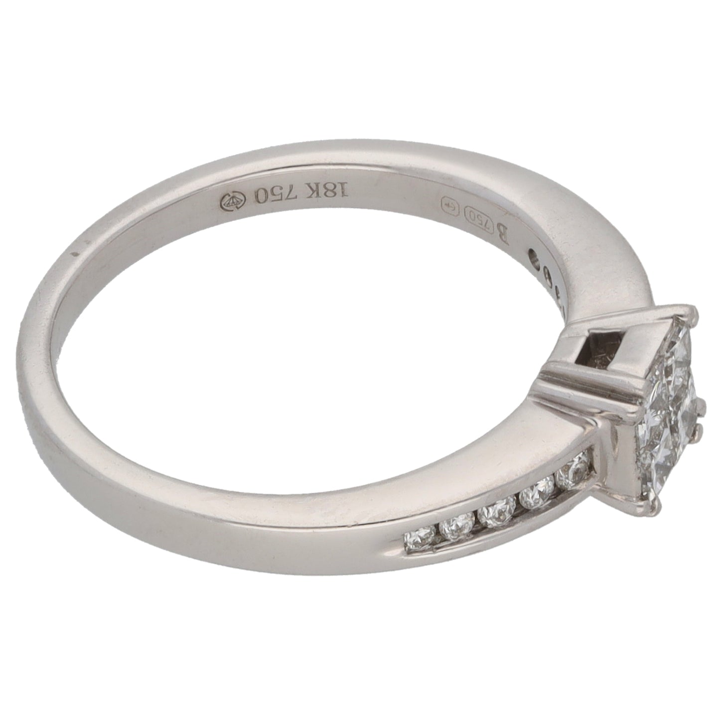 18ct White Gold 0.39ct Diamond Dress/Cocktail Ring Size L