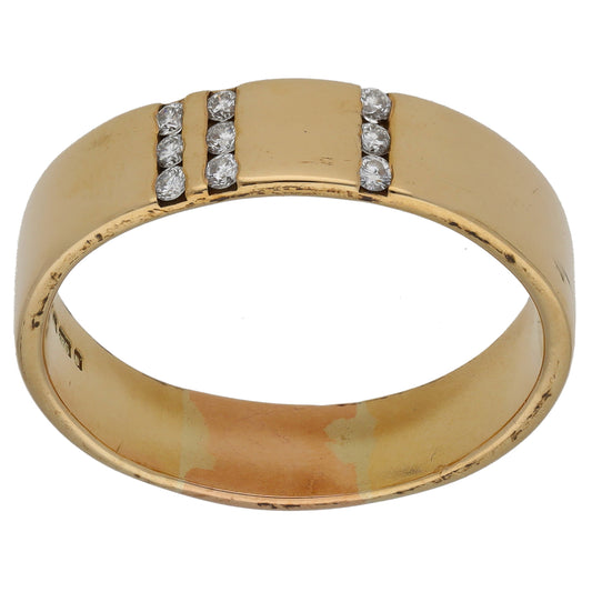 9ct Gold 0.18ct Diamond Alternative Ring Size Y