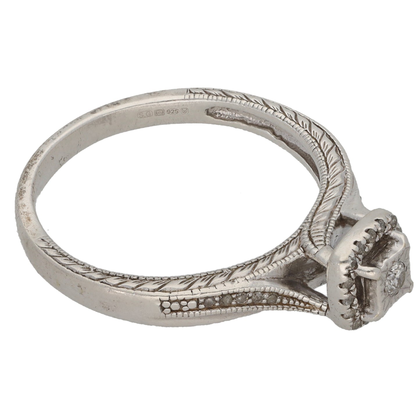9ct Gold 0.15ct Diamond Cluster Ring Size S