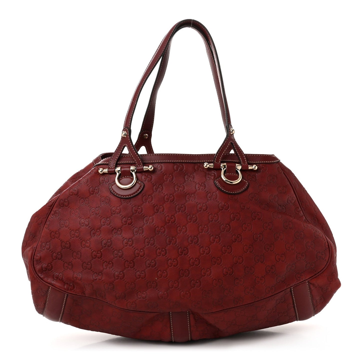 Gucci Guccissima Shoulder Leather Bag - Red