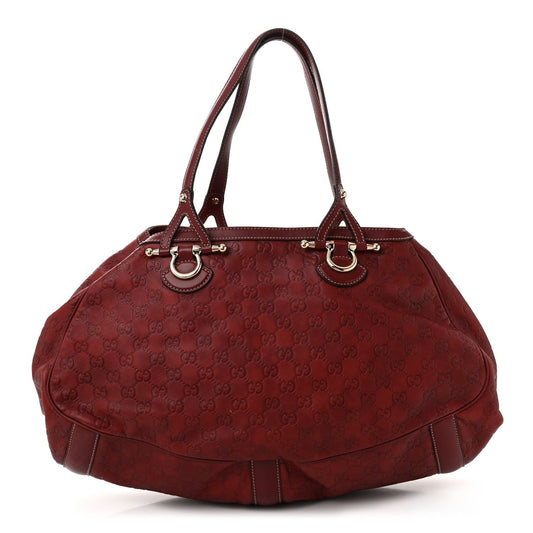 Gucci Guccissima Shoulder Leather Bag - Red