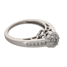 Load image into Gallery viewer, 18ct White Gold 0.37ct Diamond Cluster Ring Size L
