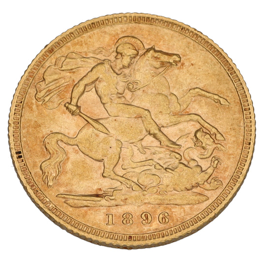 22ct Gold Queen Victoria Half Sovereign Coin 1896