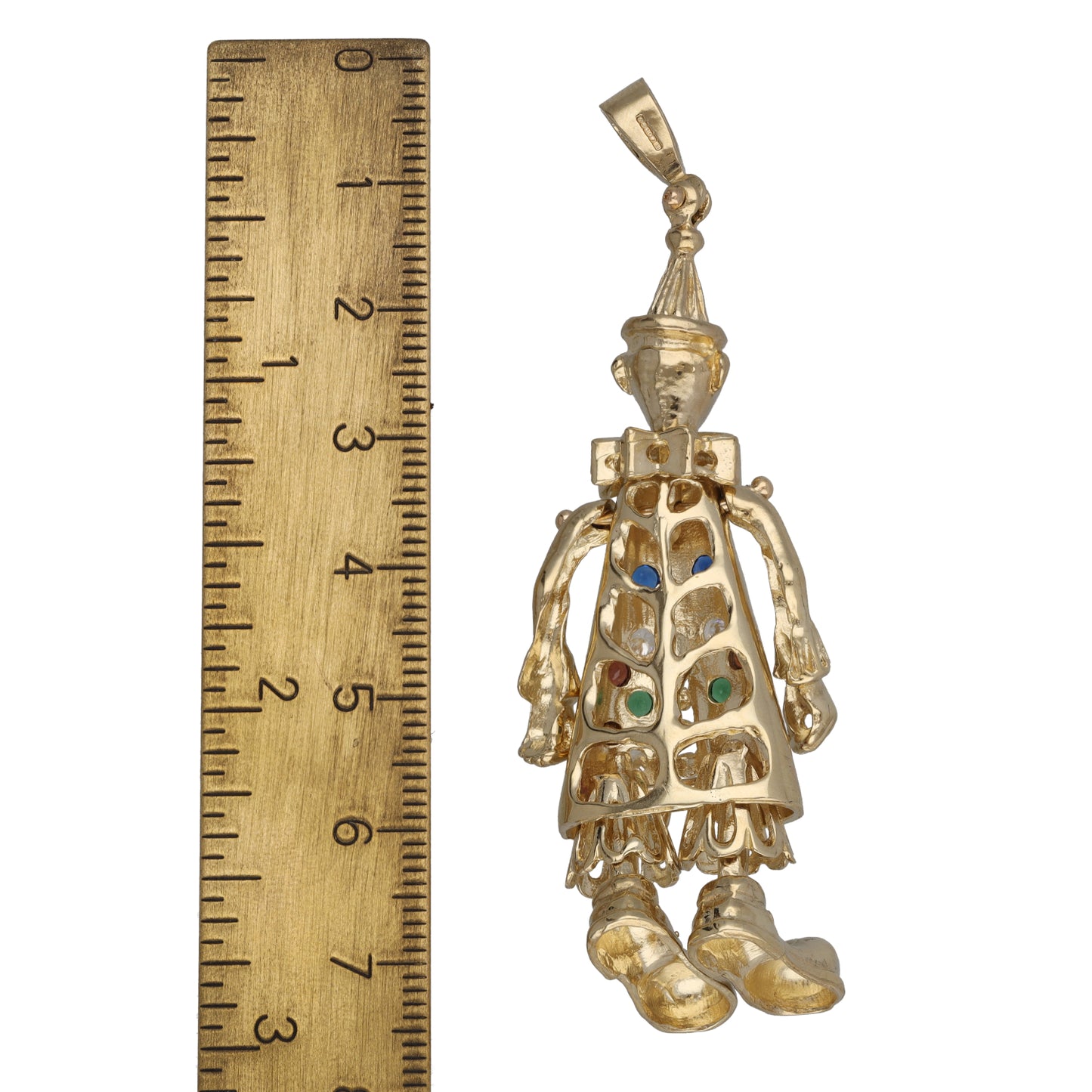 9ct Gold Imitation Gems Clown Pendant