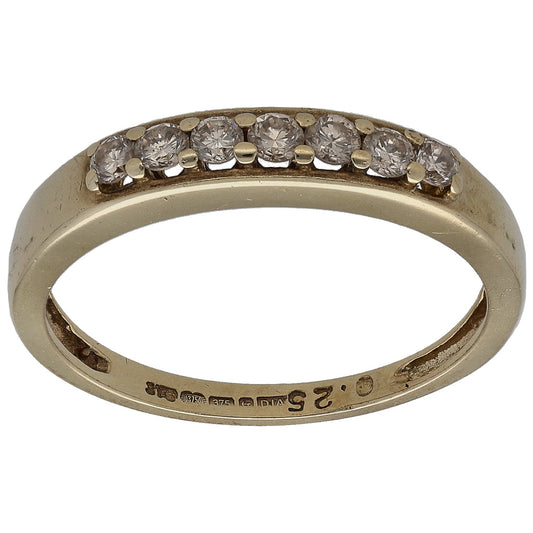 9ct Gold 0.25ct Diamond Half Eternity Ring Size L