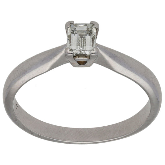 18ct White Gold 0.57ct Diamond Solitaire Ring Size Q
