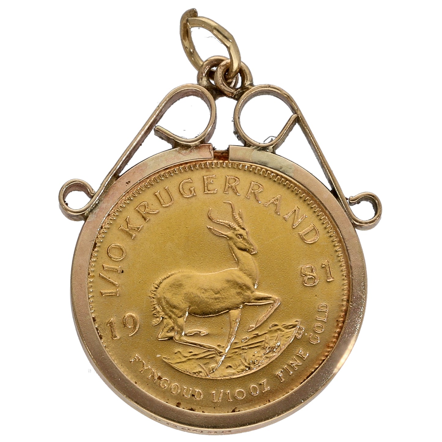 9ct Gold 1/10 Oz Krugerrand Coin Pendant