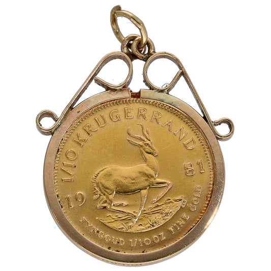 9ct Gold 1/10 Oz Krugerrand Coin Pendant