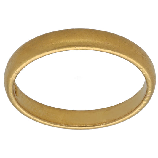 22ct Gold Plain Wedding Ring Size M