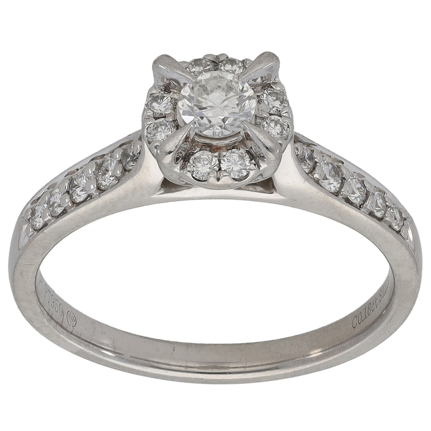 Platinum 0.22ct Diamond Dress/Cocktail Size L