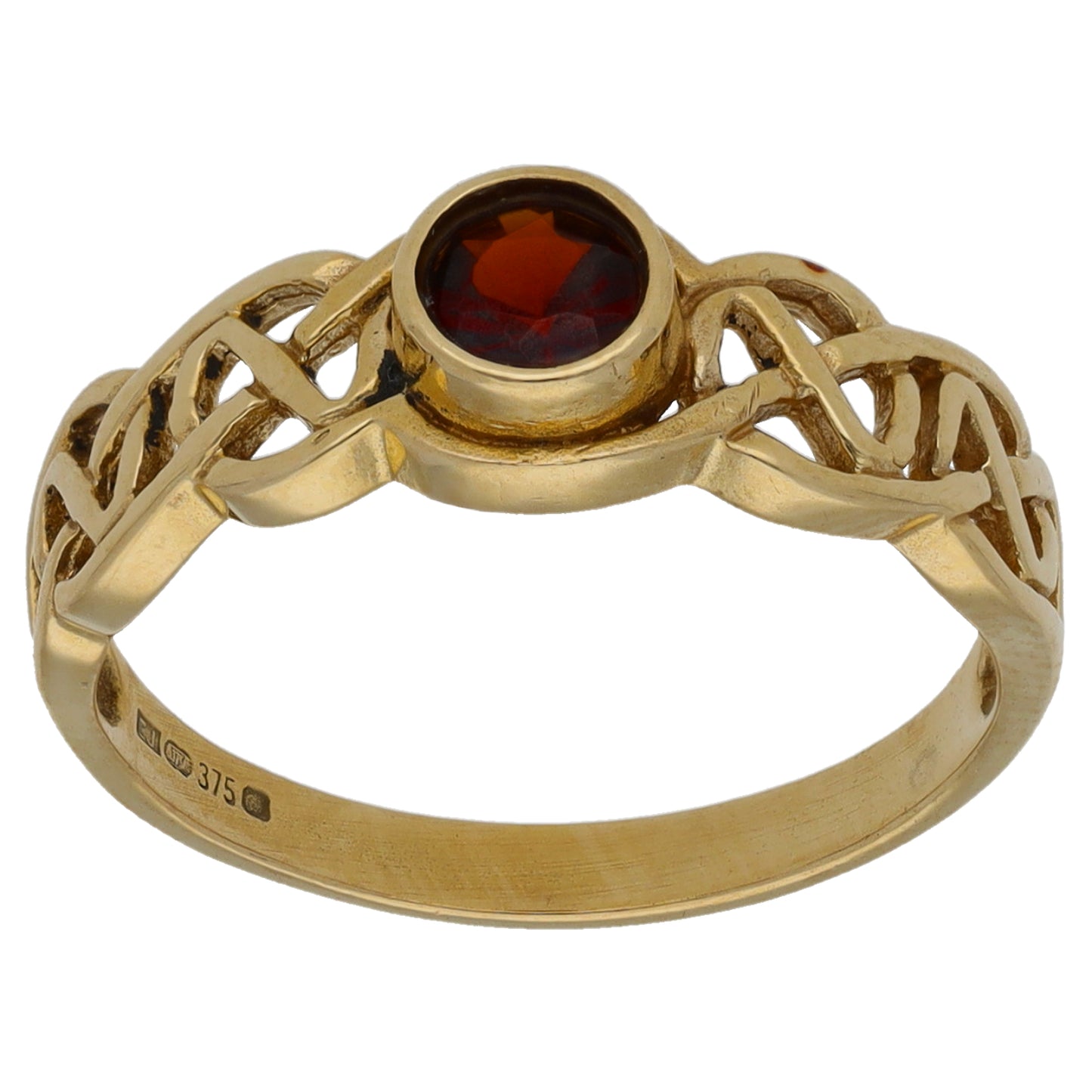 9ct Gold Garnet Single Stone Ring Size K