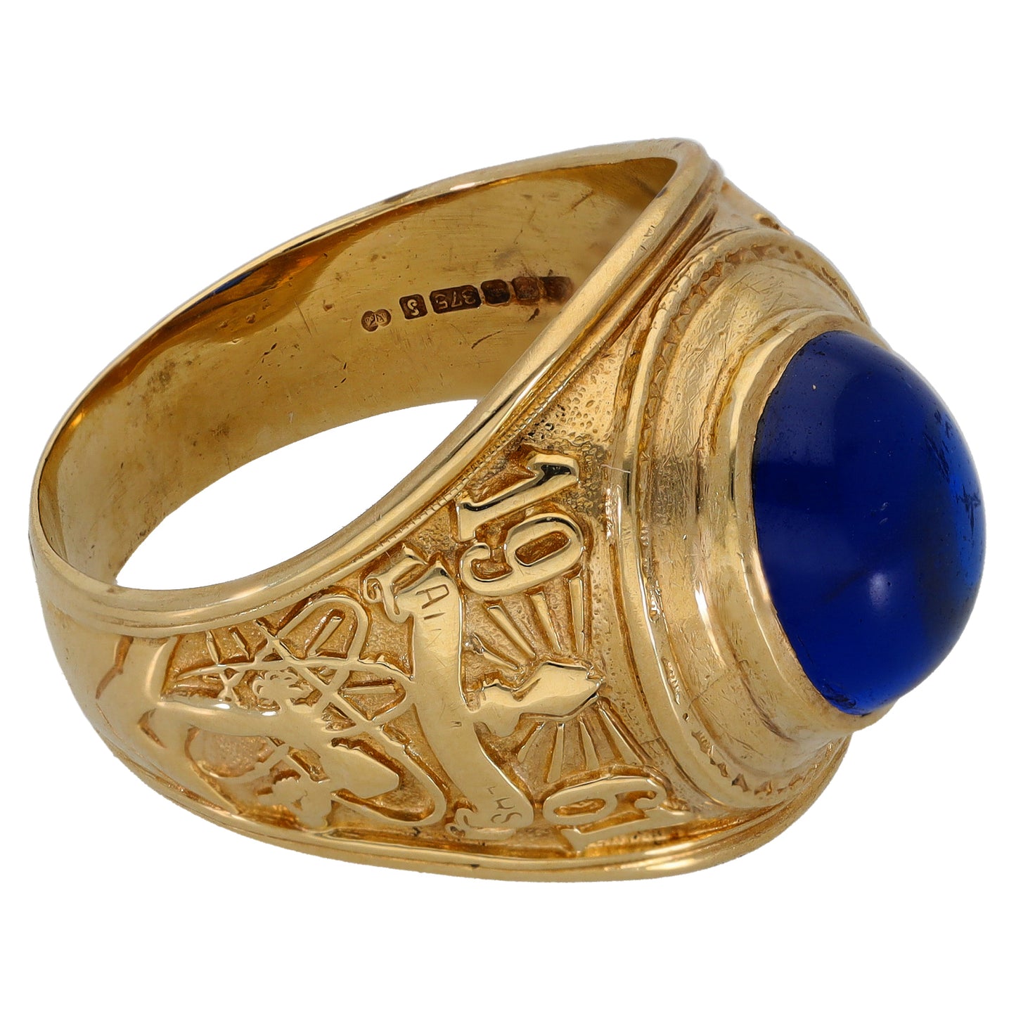 9ct Gold Imitation Gem College Ring Size X