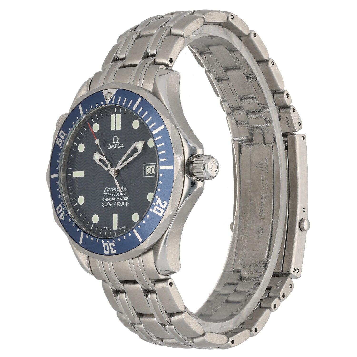 Omega Seamaster 2531.80.00, Blue Dial, Stainless Steel, Front Angle Image