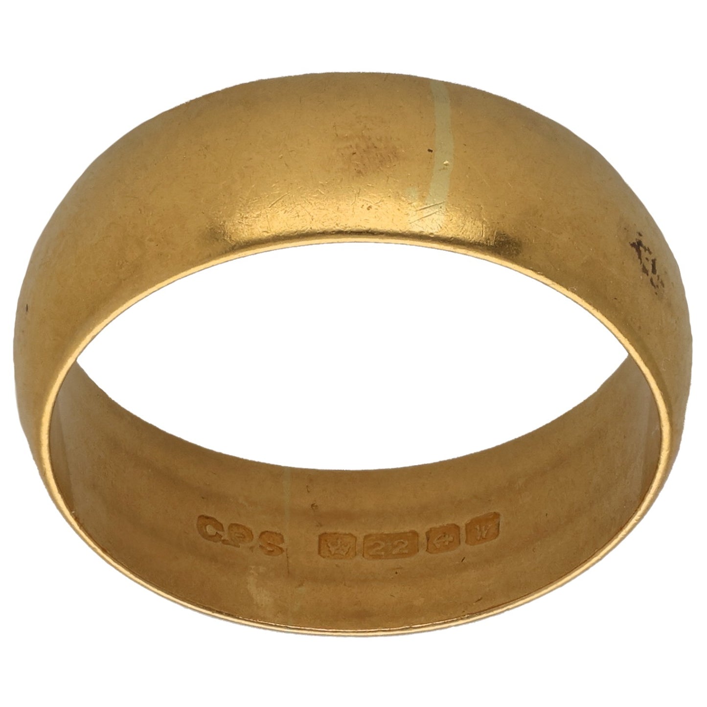 22ct Gold Plain Wedding Ring Size S