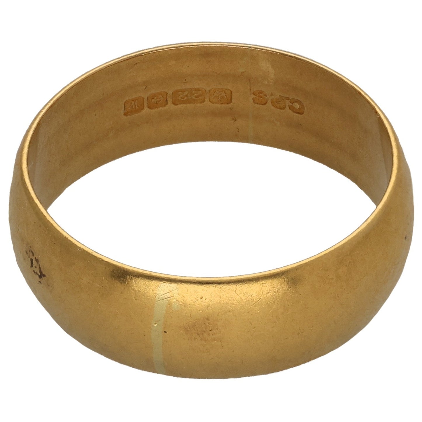 22ct Gold Plain Wedding Ring Size S