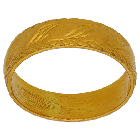 22ct Gold Patterned Wedding Ring Size Q