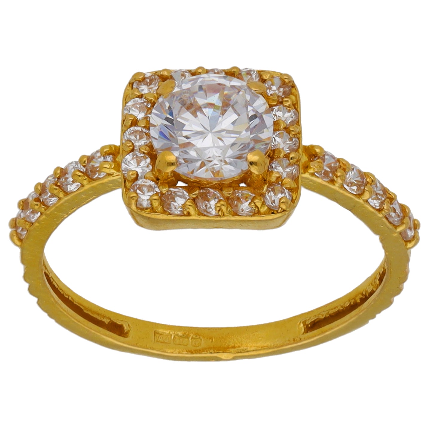 22ct Gold Cubic Zirconia Dress/Cocktail Ring Size M