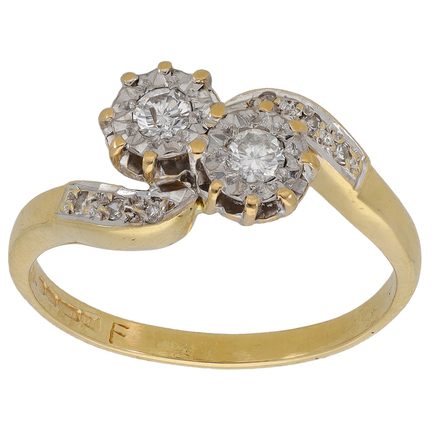 18ct Gold 0.23ct Diamond Dress/Cocktail Ring Size P