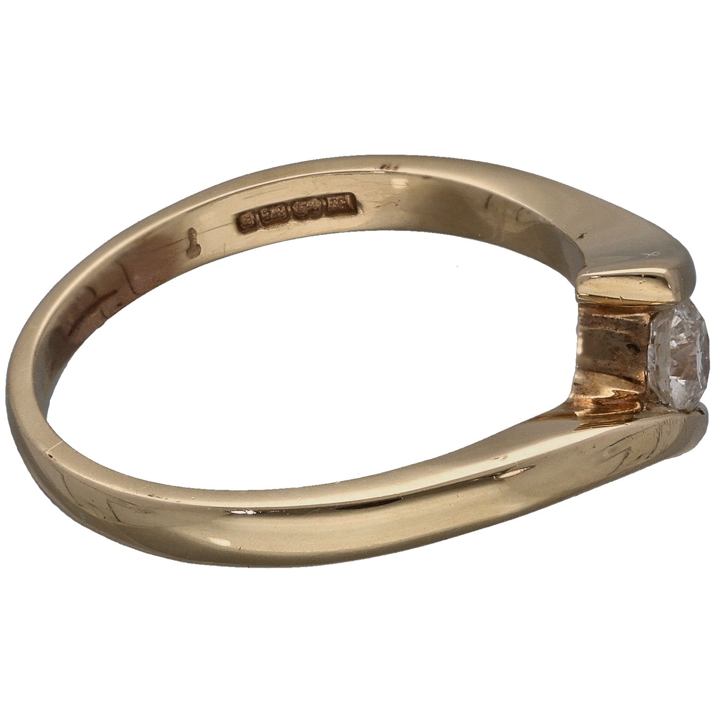 9ct Gold 0.25ct Diamond Solitaire Ring Size M