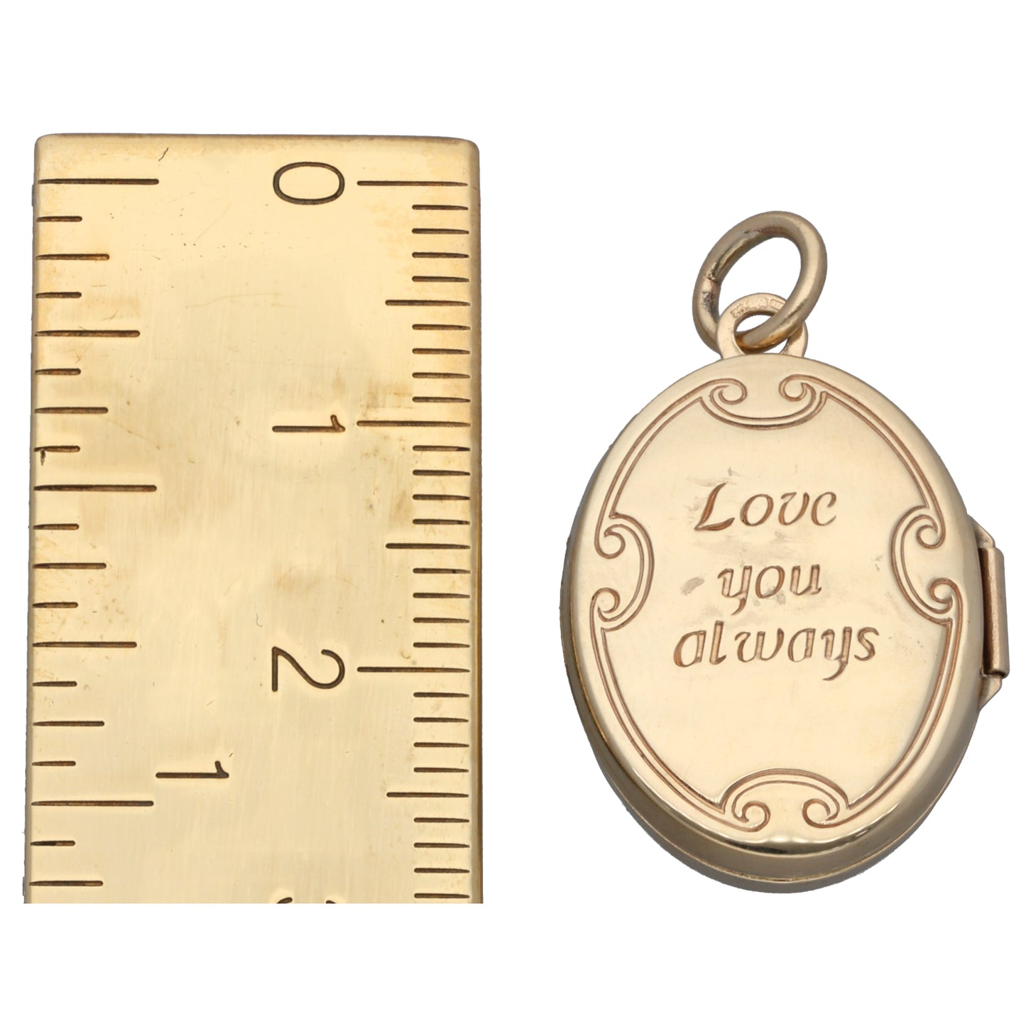 9ct Gold Patterned Locket Pendant