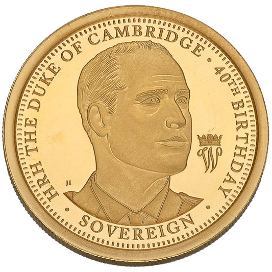 22ct Gold The Duke Of Cambridge 40th Anniversary Full Sovereign Coin 2022