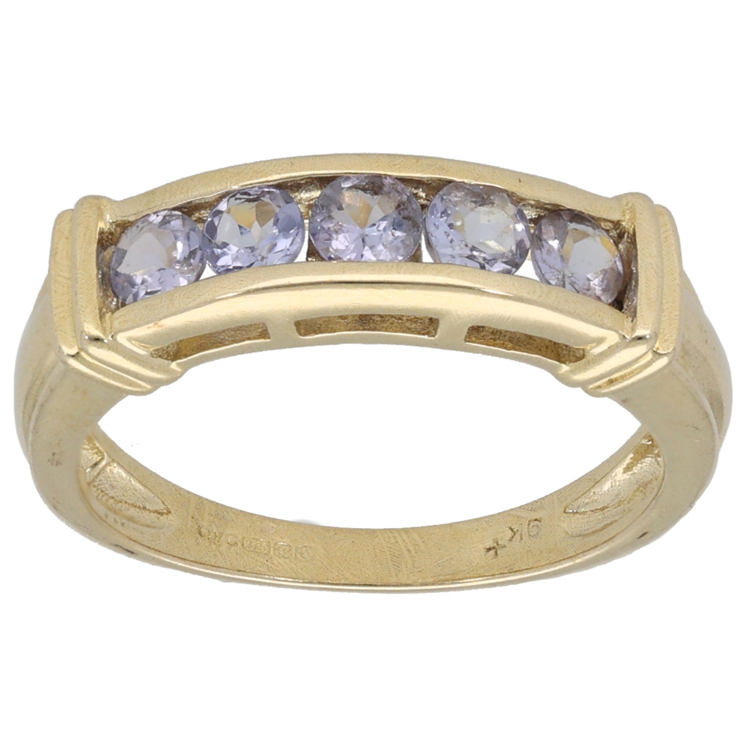 9ct Gold Tanzanite Half Eternity Ring Size K