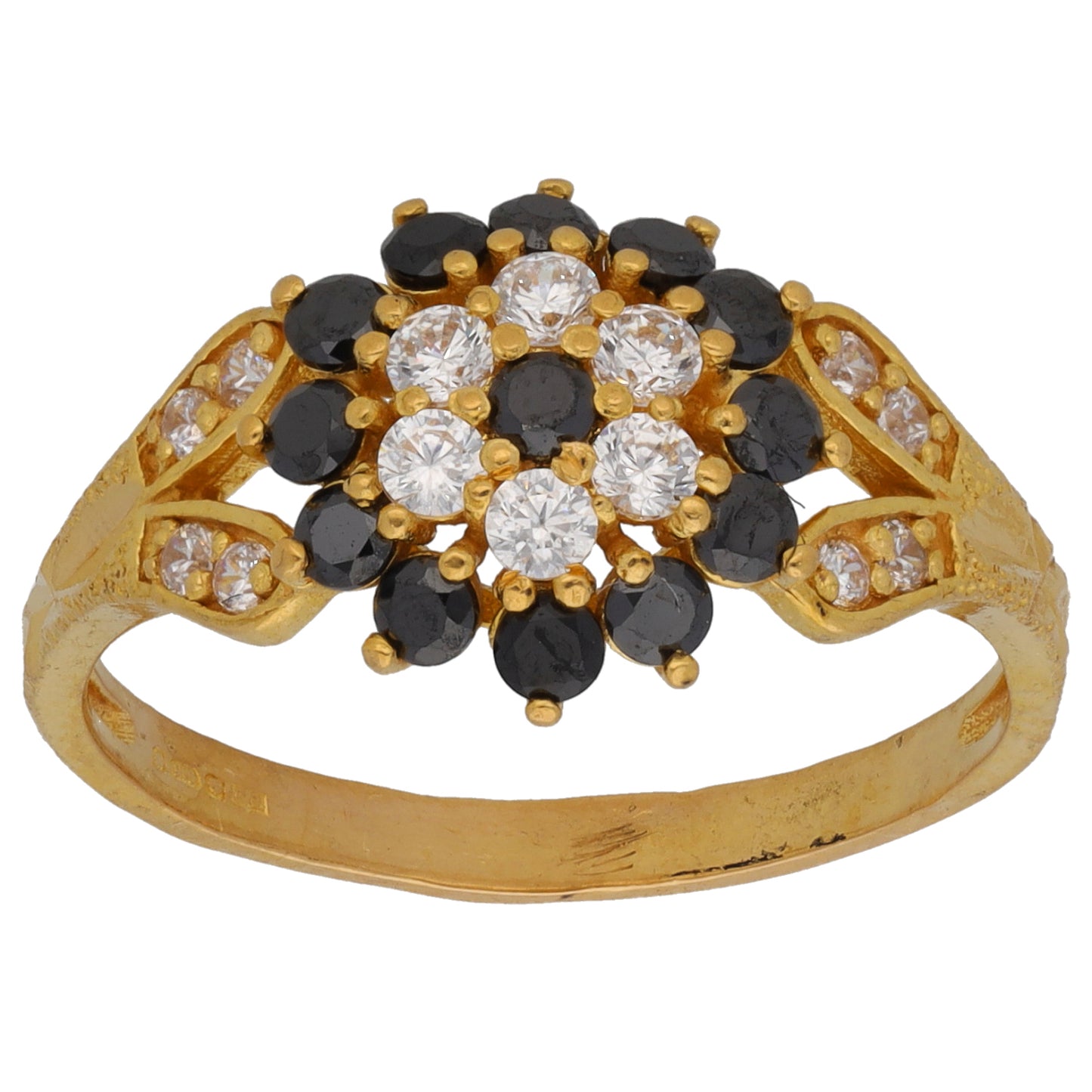 22ct Gold Sapphire & Cubic Zirconia Dress/Cocktail Ring Size S