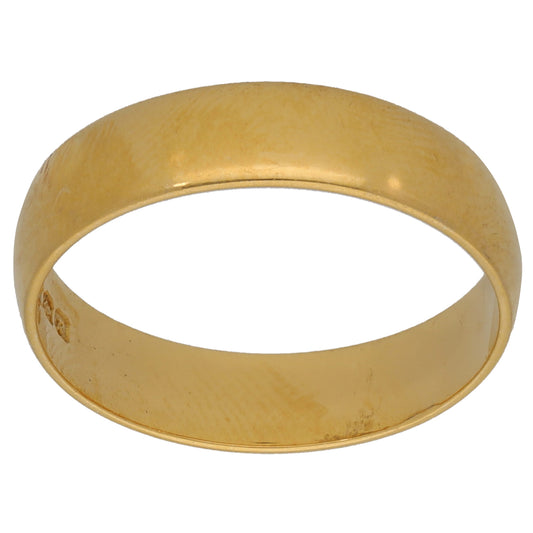 22ct Gold Plain Wedding Ring Size O