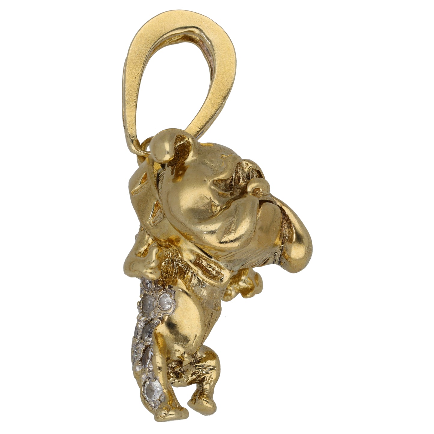 9ct Gold Cubic Zirconia Bulldog Pendant