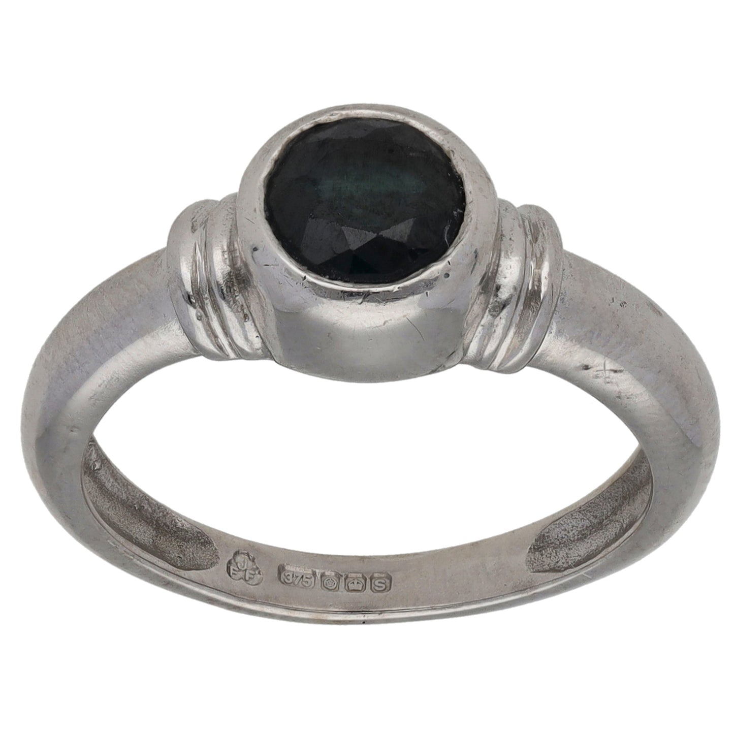 9ct White Gold 0.60ct Black Diamond Single Stone Ring Size L