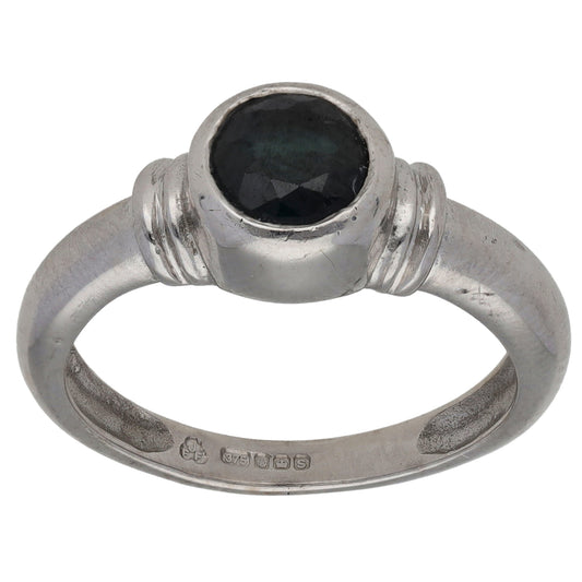 9ct White Gold 0.60ct Black Diamond Single Stone Ring Size L