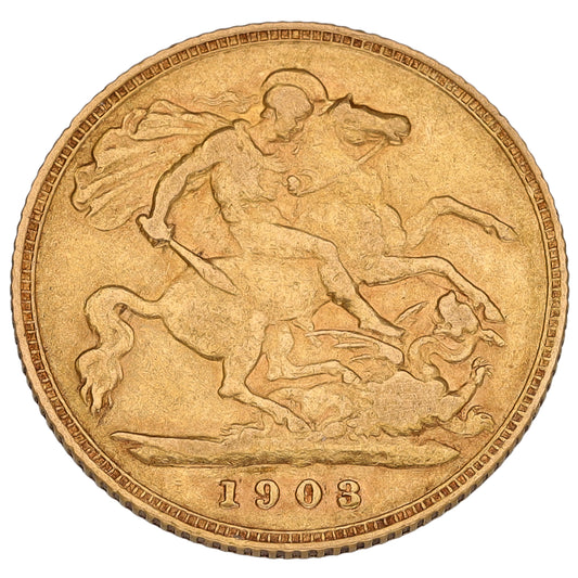 22ct Gold King Edward VII Half Sovereign Coin 1903