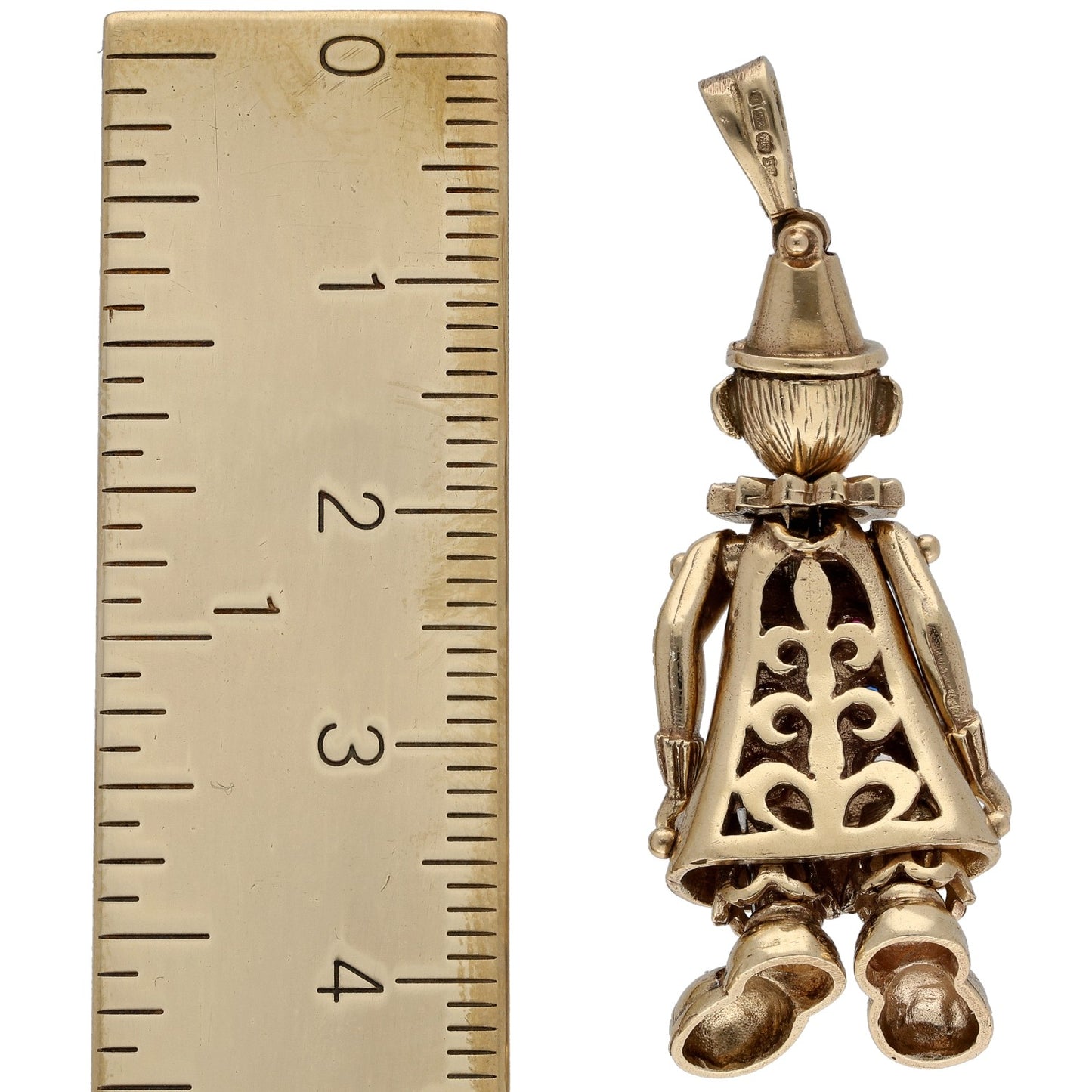 9ct Gold Imitation Gems Clown Pendant