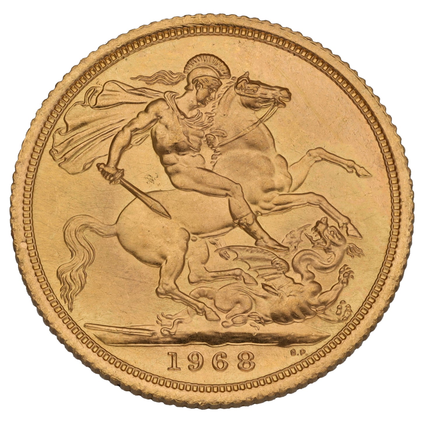 22ct Gold Queen Elizabeth II Full Sovereign Coin 1968