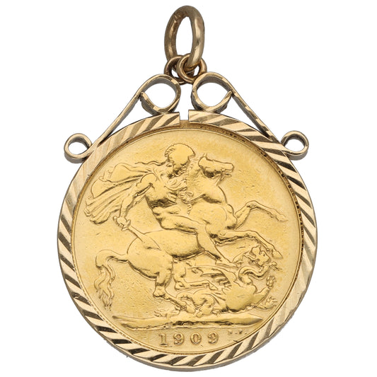 9ct Gold Full Sovereign Coin Pendant