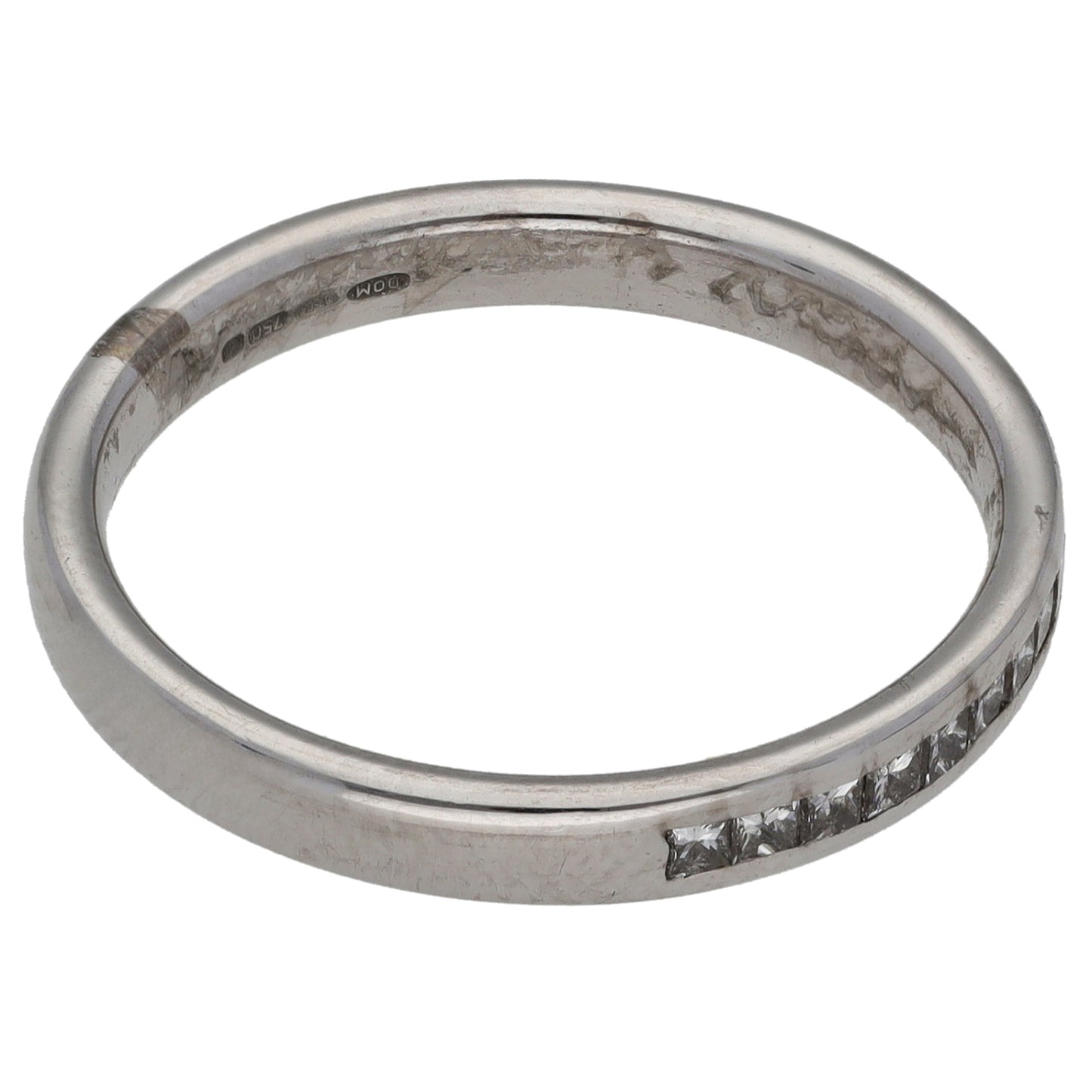18ct White Gold 0.30ct Diamond Half Eternity Ring Size Q
