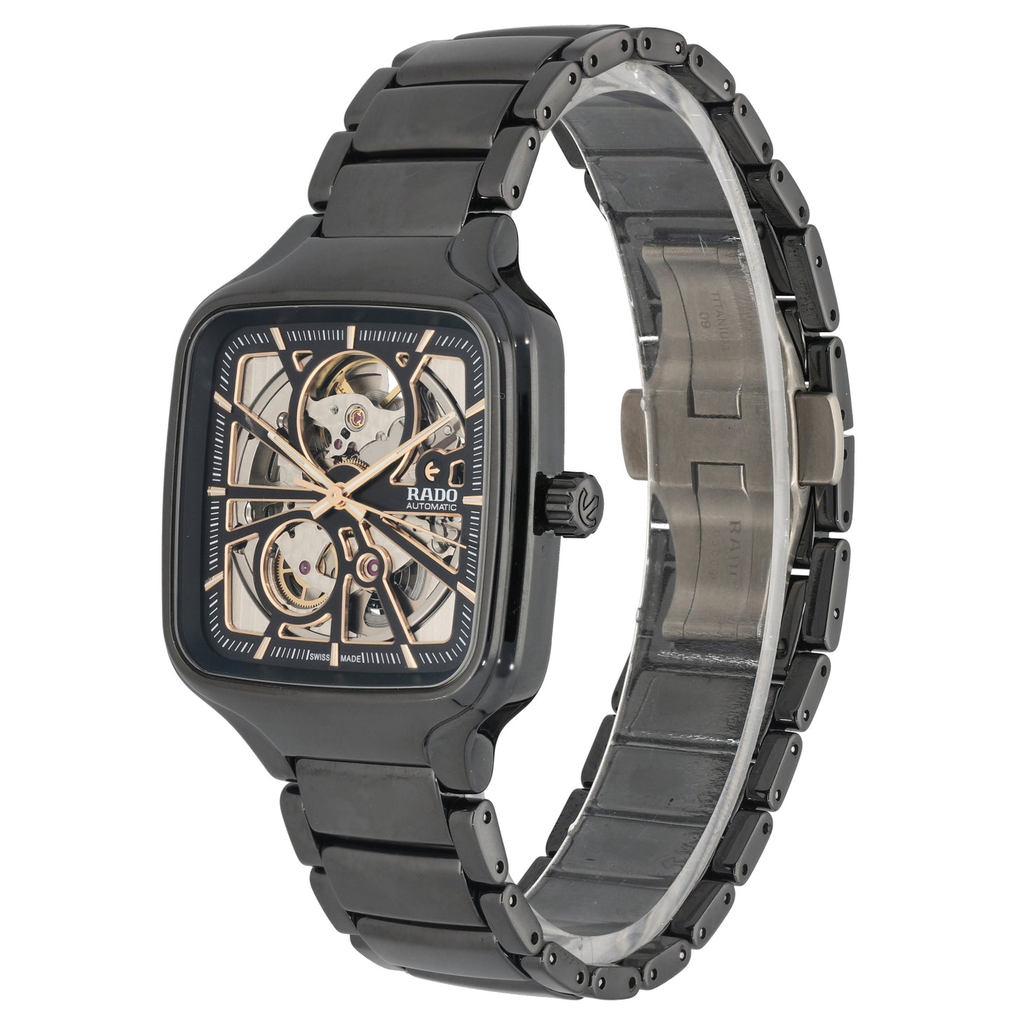 Rado True Square 734.6086.3 38mm Ceramic Watch