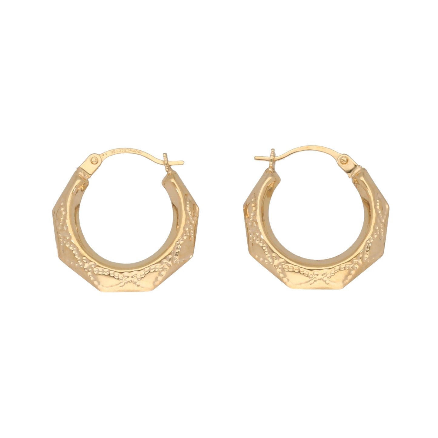 9ct Gold Ladies Creole Earrings