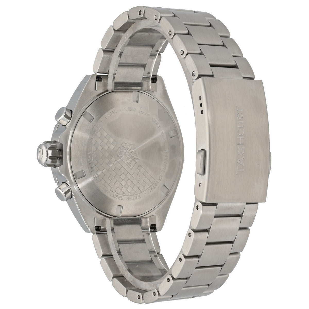 Tag Heuer Formula 1 CAZ1014, 43mm stainless steel case and bracelet, back of watch