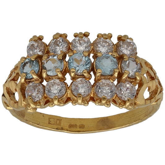 22ct Gold Topaz & Imitation Dress/Cocktail Ring Size N