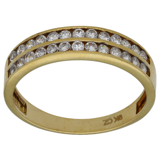 9ct Gold Cubic Zirconia Half Eternity Ring Size N