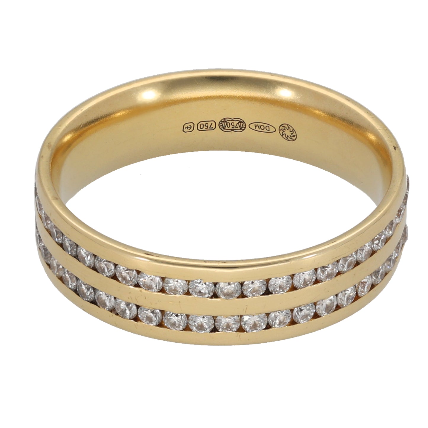 18ct Gold 0.90ct Diamond Plain Wedding Ring Size T