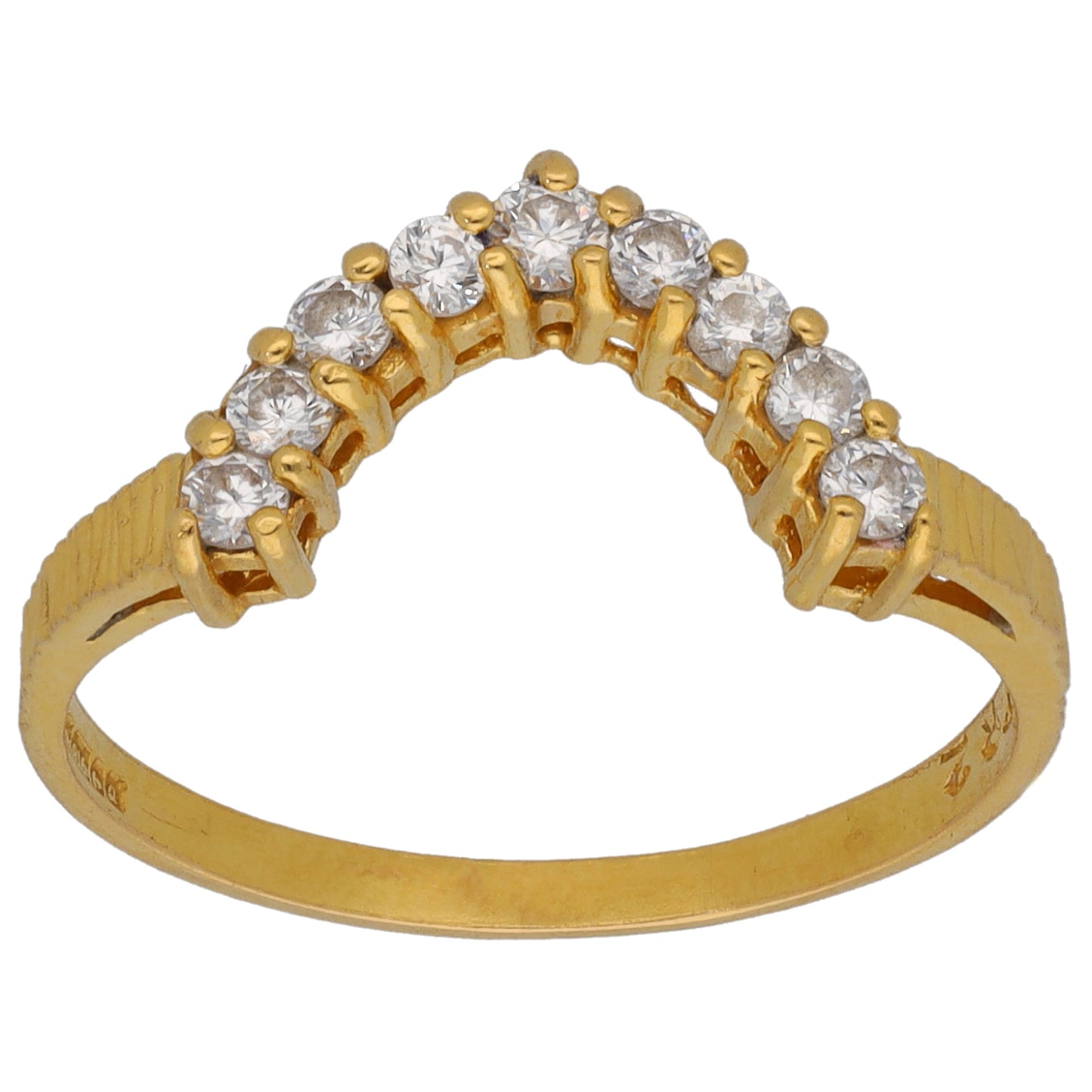 22ct Gold Cubic Zirconia Dress/Cocktail Ring Size O