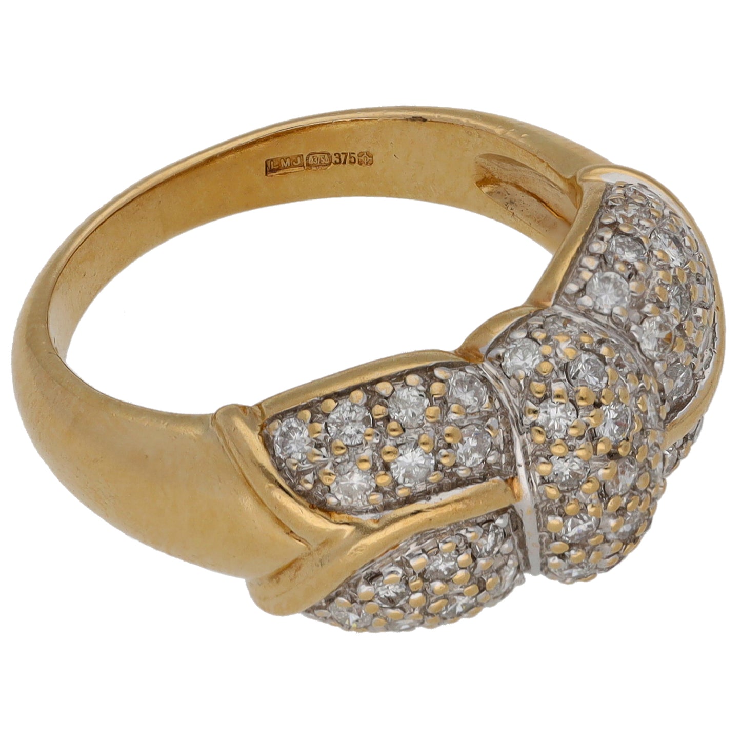 9ct Gold 0.45ct Diamond Dress/Cocktail Ring Size M