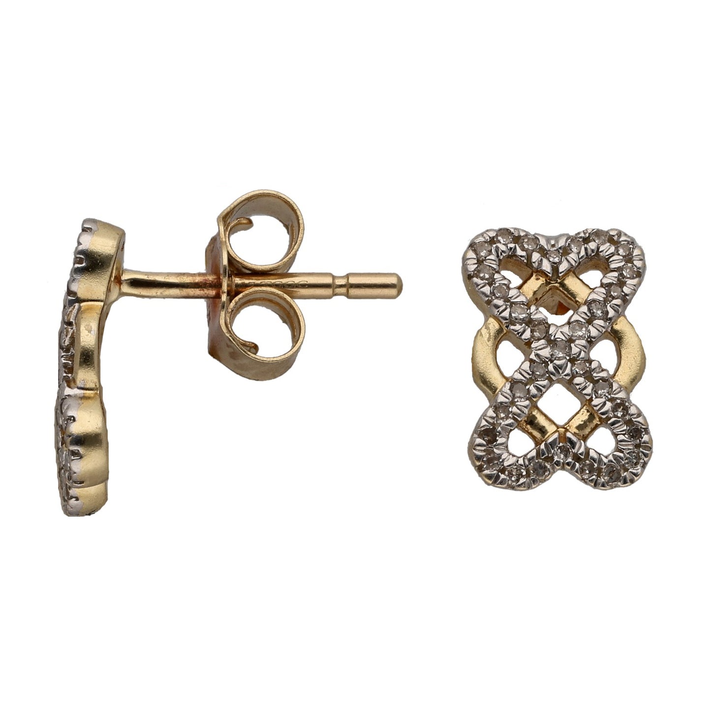 9ct Gold 0.15ct Diamond Alternative Earrings